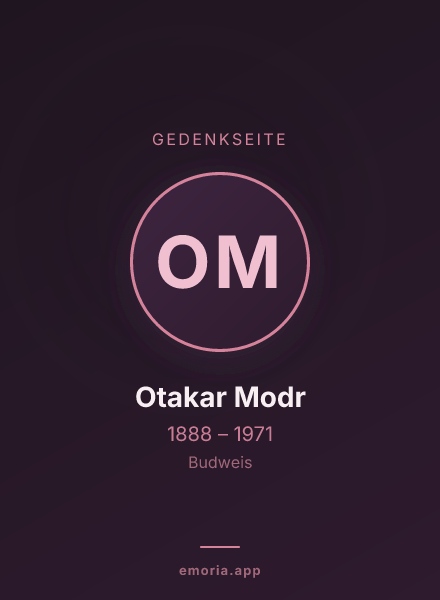 Gedenkportrait von Otakar Modr