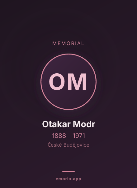 Memorial portrait of Otakar Modr