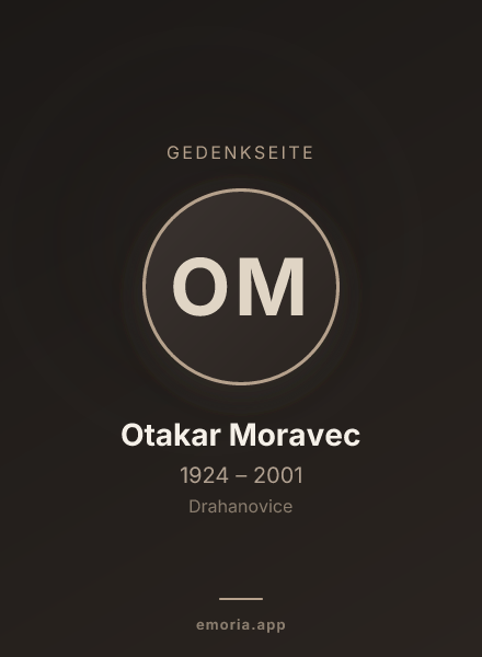 Gedenkportrait von Otakar Moravec