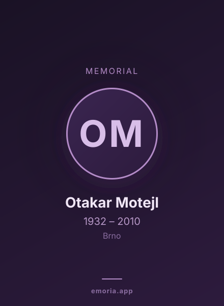 Memorial portrait of Otakar Motejl