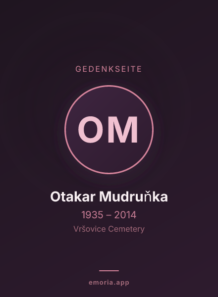 Gedenkportrait von Otakar Mudruňka