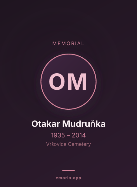 Memorial portrait of Otakar Mudruňka