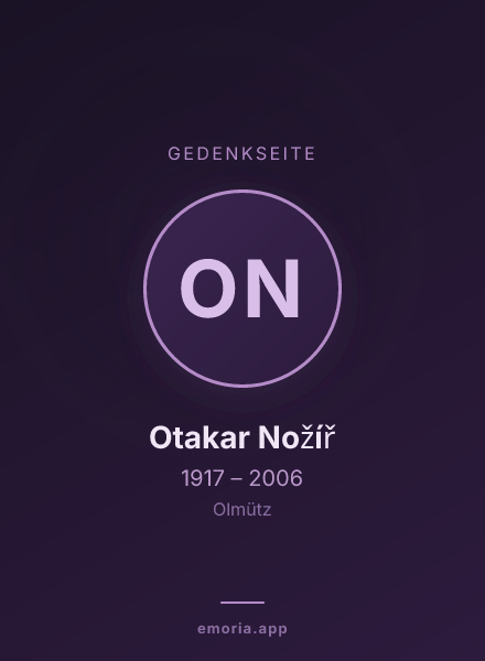Gedenkportrait von Otakar Nožíř