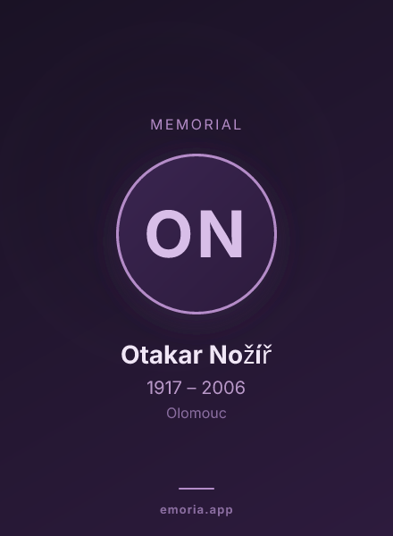 Memorial portrait of Otakar Nožíř