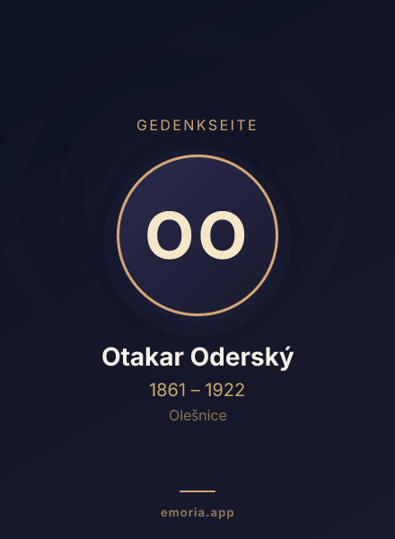 Gedenkportrait von Otakar Oderský
