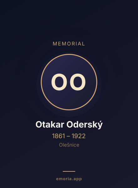 Memorial portrait of Otakar Oderský