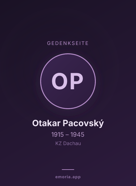 Gedenkportrait von Otakar Pacovský