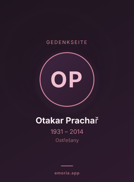Gedenkportrait von Otakar Prachař