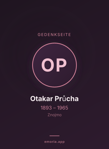 Gedenkportrait von Otakar Průcha