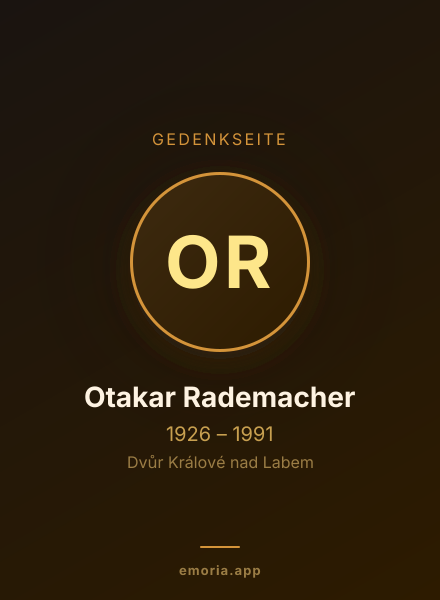 Gedenkportrait von Otakar Rademacher