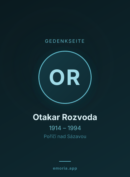 Gedenkportrait von Otakar Rozvoda