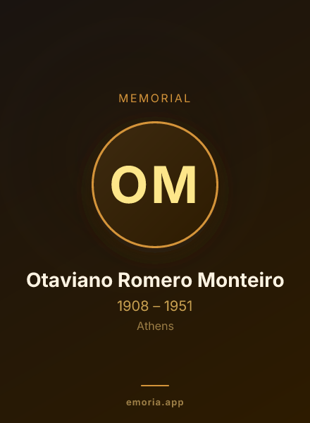 Memorial portrait of Otaviano Romero Monteiro