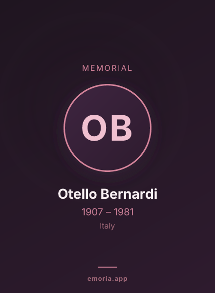 Memorial portrait of Otello Bernardi