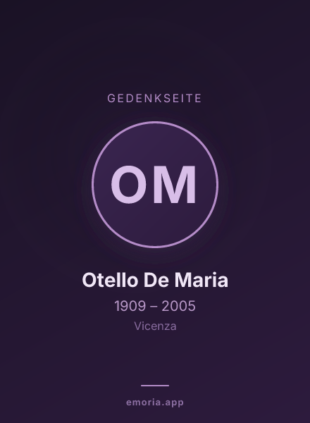 Gedenkportrait von Otello De Maria