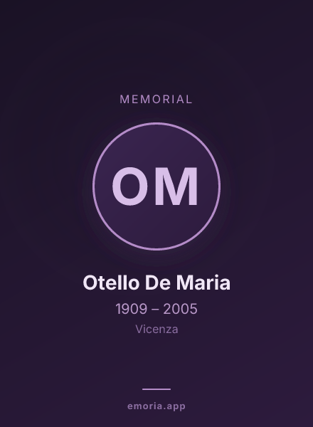 Memorial portrait of Otello De Maria