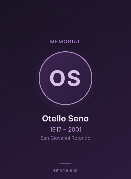 Memorial portrait of Otello Seno