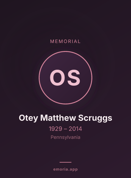 Memorial portrait of Otey Matthew Scruggs