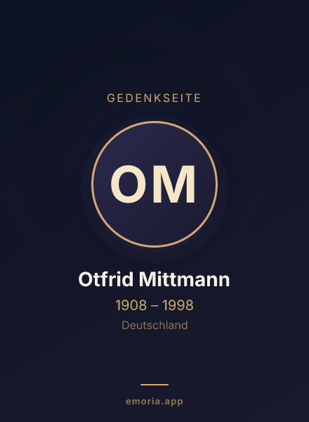 Gedenkportrait von Otfrid Mittmann