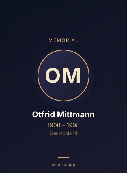 Memorial portrait of Otfrid Mittmann