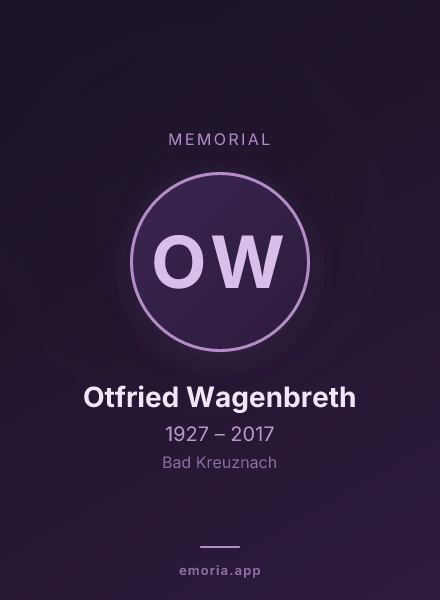 Memorial portrait of Otfried Wagenbreth