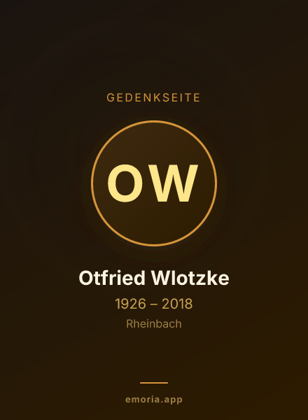 Gedenkportrait von Otfried Wlotzke
