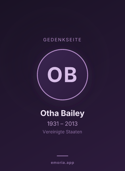 Gedenkportrait von Otha Bailey