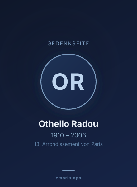 Gedenkportrait von Othello Radou