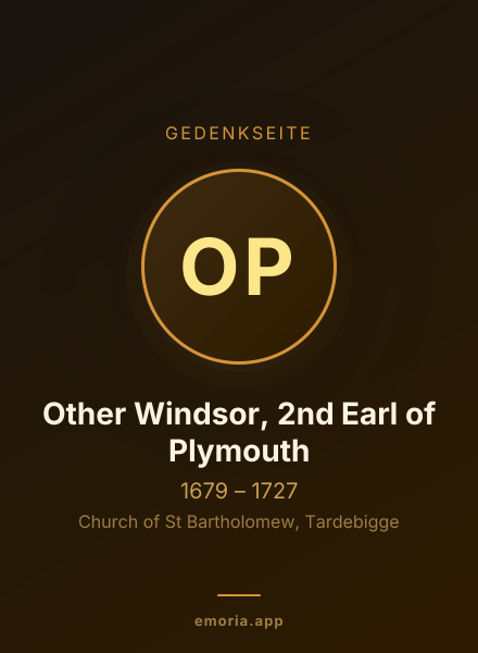 Gedenkportrait von Other Windsor, 2nd Earl of Plymouth