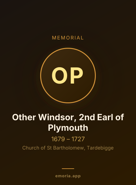 Memorial portrait of Other Windsor, 2nd Earl of Plymouth