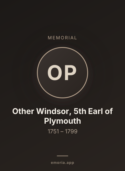 Memorial portrait of Other Windsor, 5th Earl of Plymouth