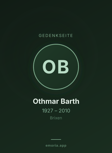 Gedenkportrait von Othmar Barth