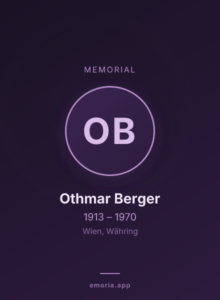 Memorial portrait of Othmar Berger