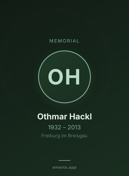 Memorial portrait of Othmar Hackl