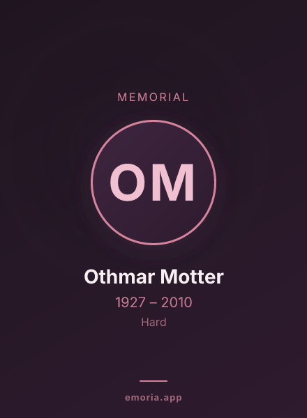 Memorial portrait of Othmar Motter