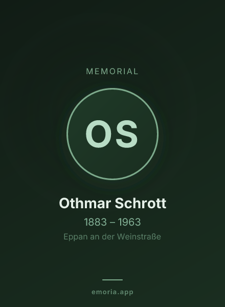 Memorial portrait of Othmar Schrott