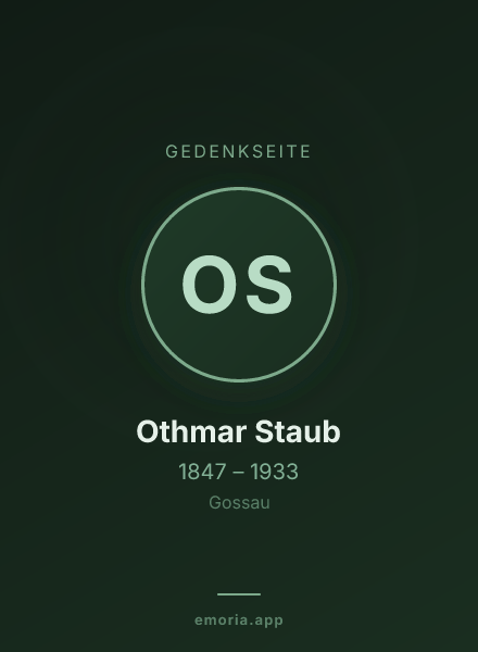 Gedenkportrait von Othmar Staub