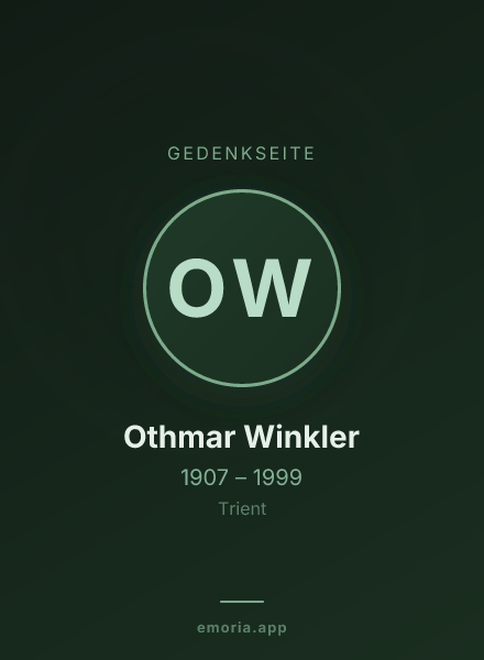 Gedenkportrait von Othmar Winkler