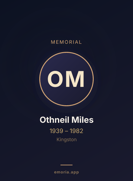 Memorial portrait of Othneil Miles