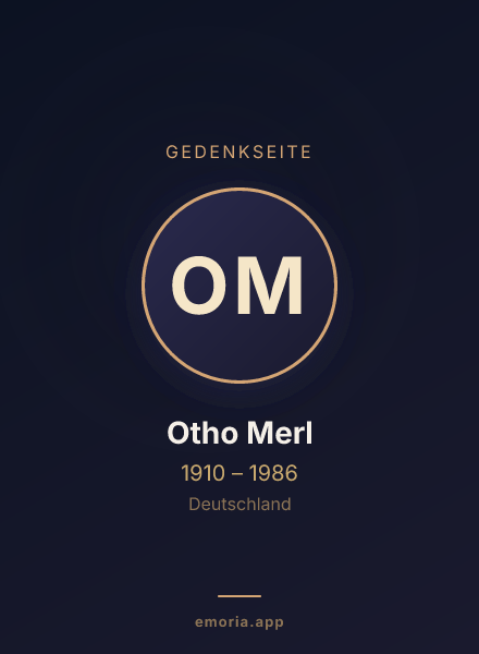 Gedenkportrait von Otho Merl