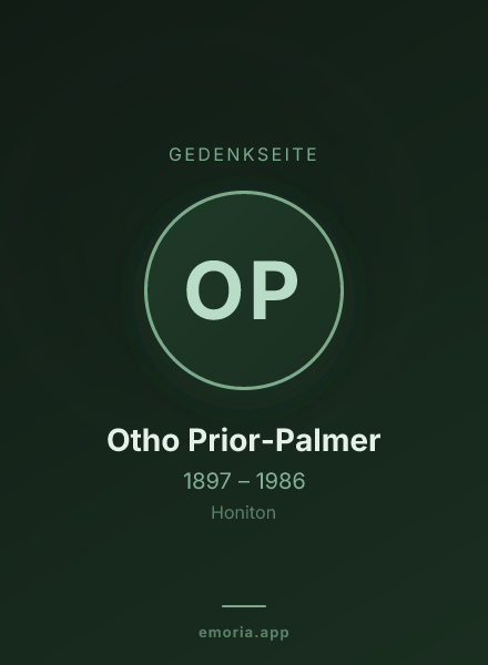 Gedenkportrait von Otho Prior-Palmer