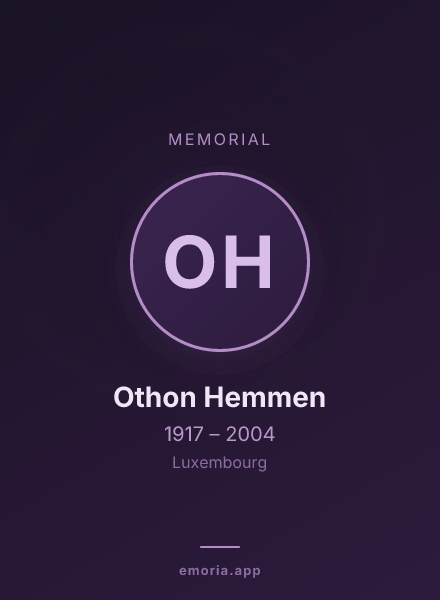 Memorial portrait of Othon Hemmen