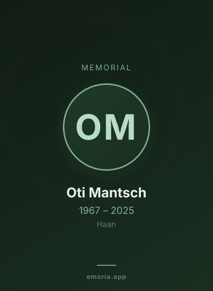 Memorial portrait of Oti Mantsch