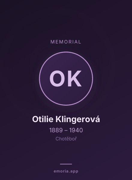 Memorial portrait of Otilie Klingerová