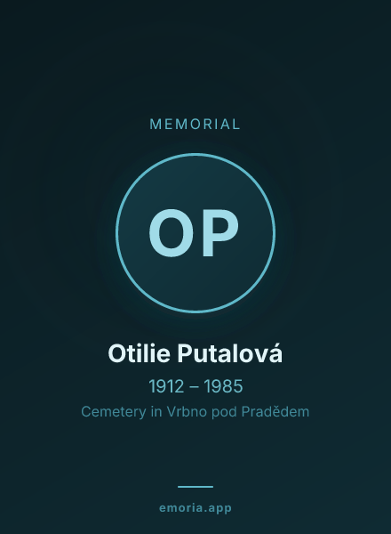Memorial portrait of Otilie Putalová
