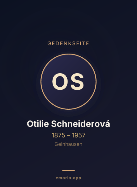 Gedenkportrait von Otilie Schneiderová