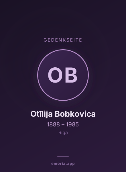 Gedenkportrait von Otīlija Bobkovica