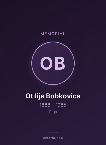 Memorial portrait of Otīlija Bobkovica