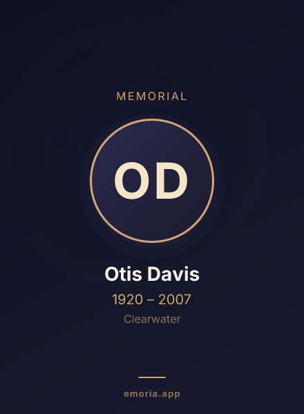 Memorial portrait of Otis Davis