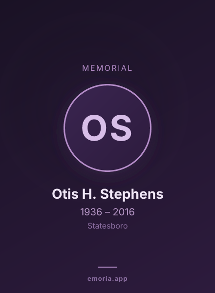 Memorial portrait of Otis H. Stephens
