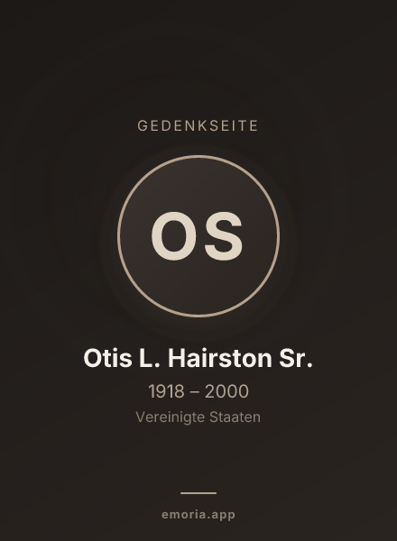 Gedenkportrait von Otis L. Hairston Sr.